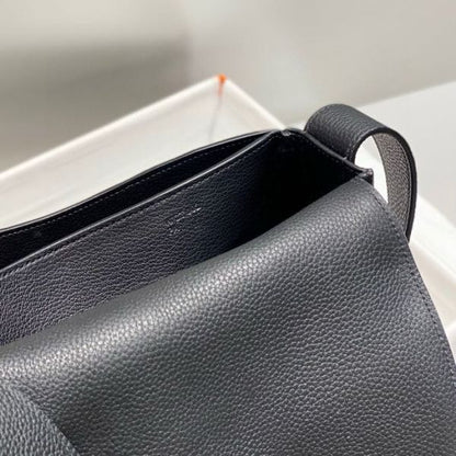 HERM Steve Light Junior Messenger Bag in Black Clemence Leather