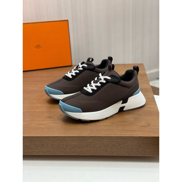 HERM Heros Sneakers in Black Knit and Black Suede
