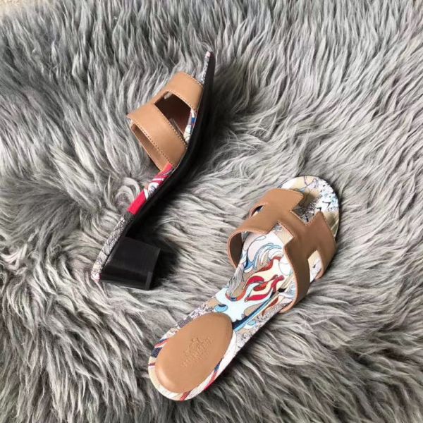 HERM Camel Swift Oasis Sandals with Botanique Printed