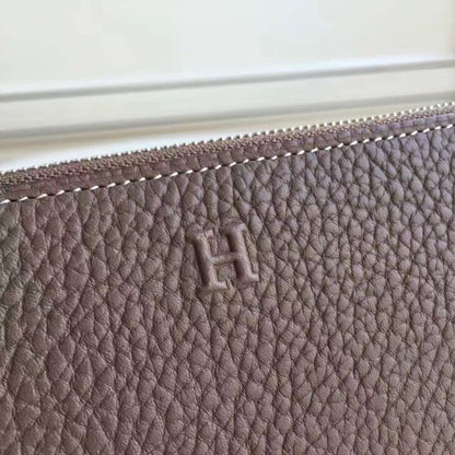 HERM Etoupe Clemence Azap Zipped Wallet