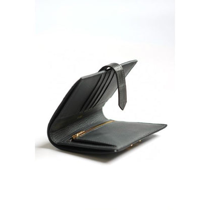 HERM Bearn Compact Wallet in Graphite Matte Alligator Leather
