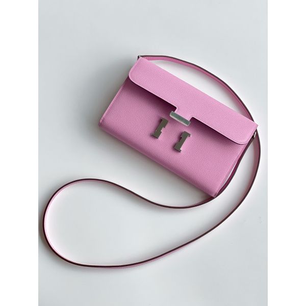 HERM Constance To Go Wallet in Mauve Sylvestre Epsom Calfskin