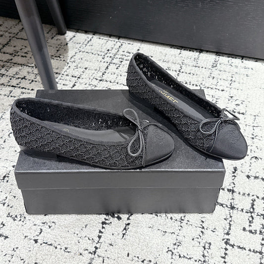 BALLET FLAT 25S IN BLACK TWEED