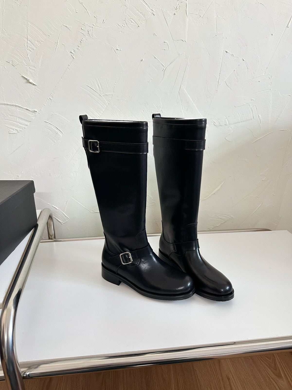 RIVER BOOTS IN BLACK SMOOTH CALFSKIN