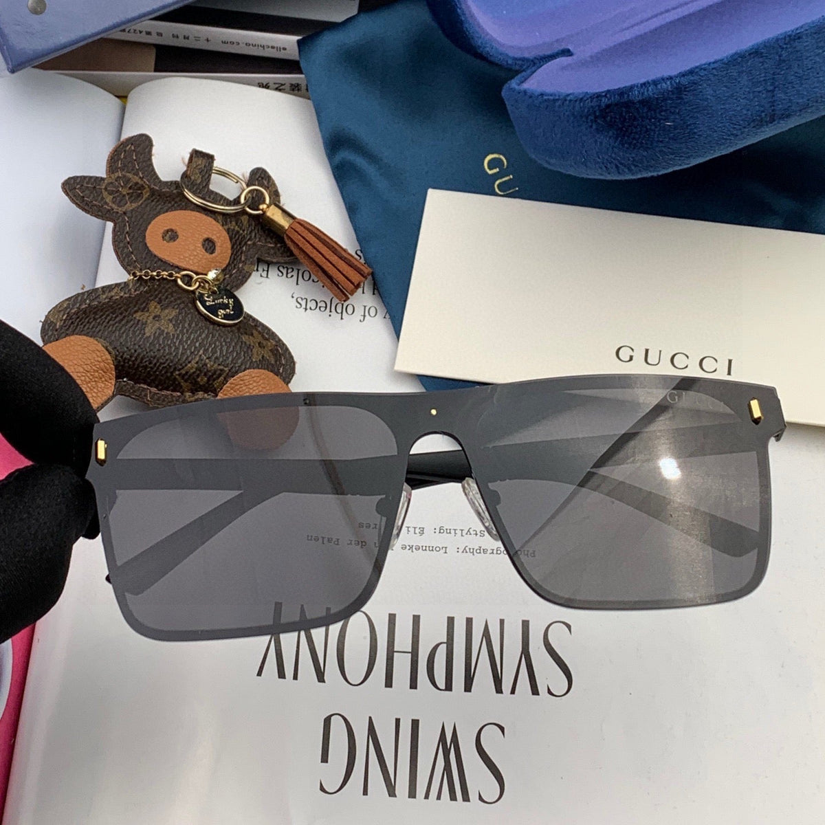 RECTANGULAR FRAME SUNGLASSES G7809 IN METAL
