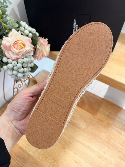 SL YVES EMBOSSED LOGO SLIP ON GOLD CALFSKIN
