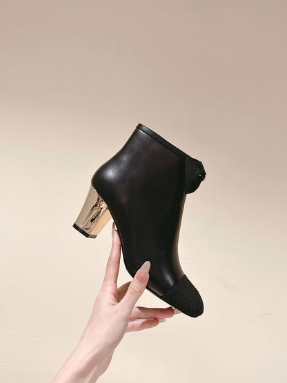 CC SHORT BOOST BLACK PURE LAMBSKIN