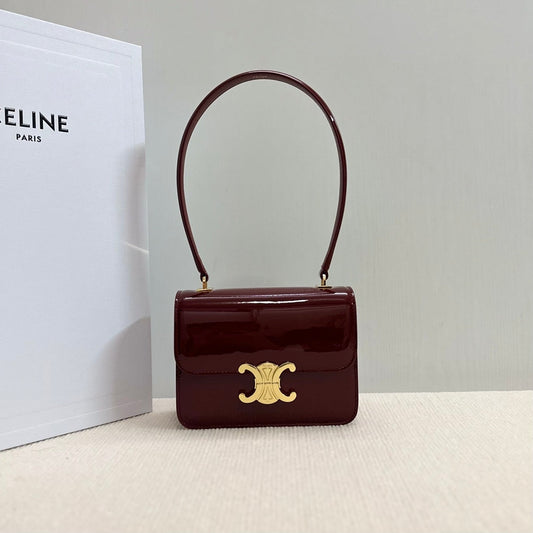 TEEN GARANCE BAG 18 IN WINE RED PATENT CALFSKIN