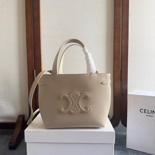 MINI CABAS ANAÏS CUIR TRIOMPHE 20 IN BEIGE GRAINED CALFSKIN