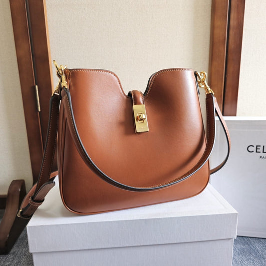 SMALL CAMILLE 16 SOFT BAG 24 IN BURNT SIENNA SMOOTH CALFSKIN