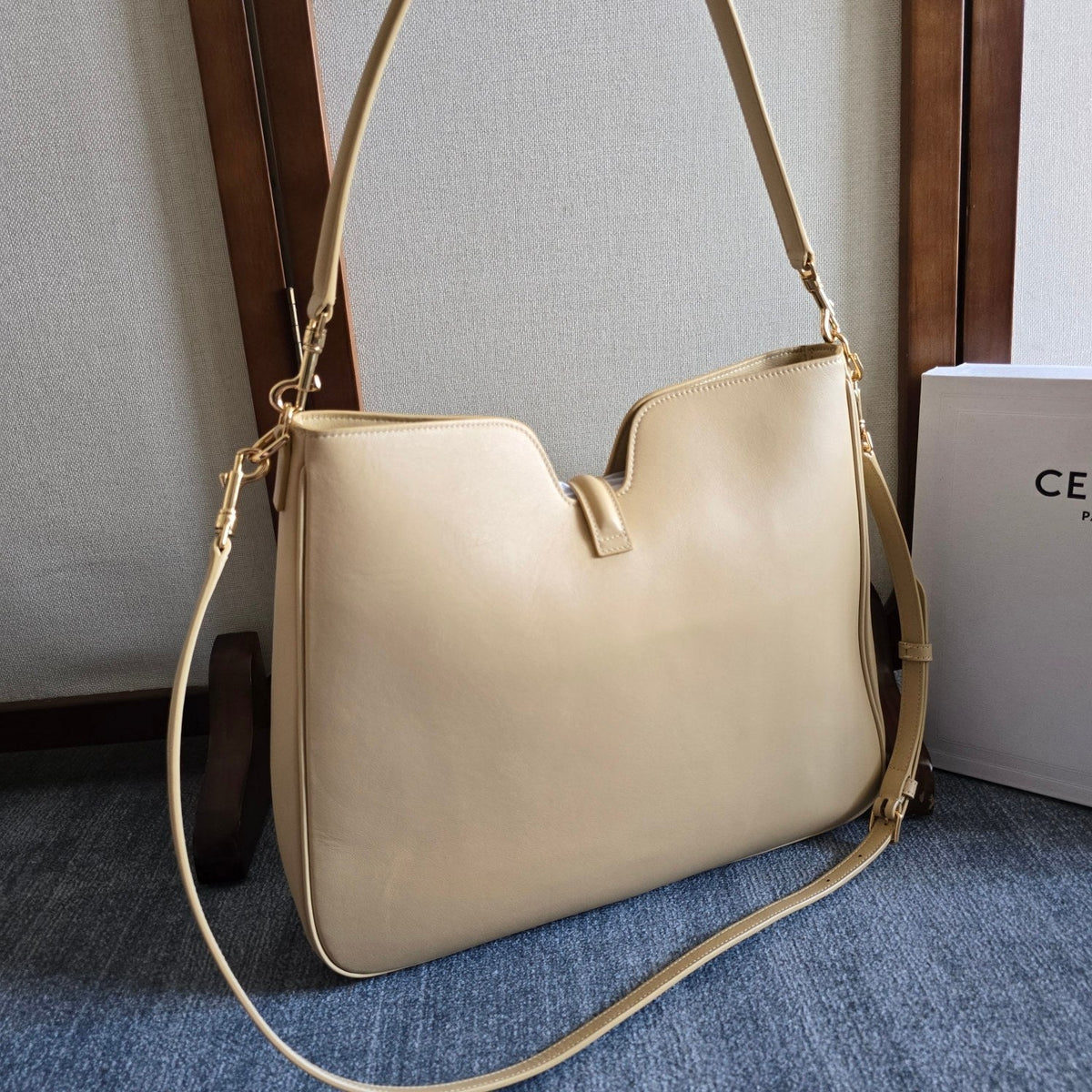 MEDIUM CAMILLE 16 SOFT BAG 36 LIGHT BEIGE IN SMOOTH CALFSKIN