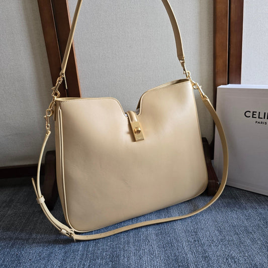 MEDIUM CAMILLE 16 SOFT BAG 36 LIGHT BEIGE IN SMOOTH CALFSKIN