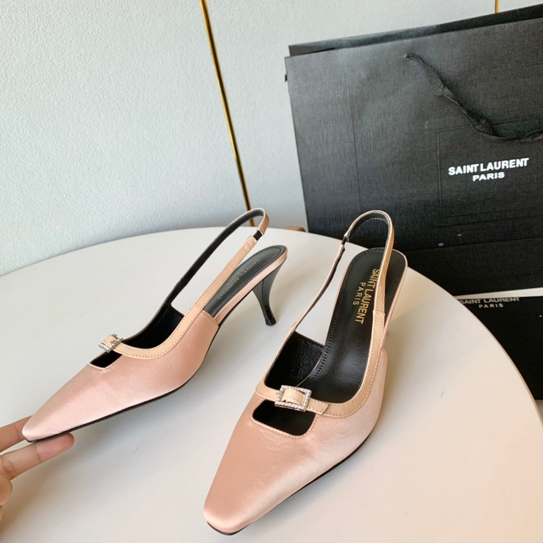SL BLADE SLINGBACK PINK NUDE SATIN