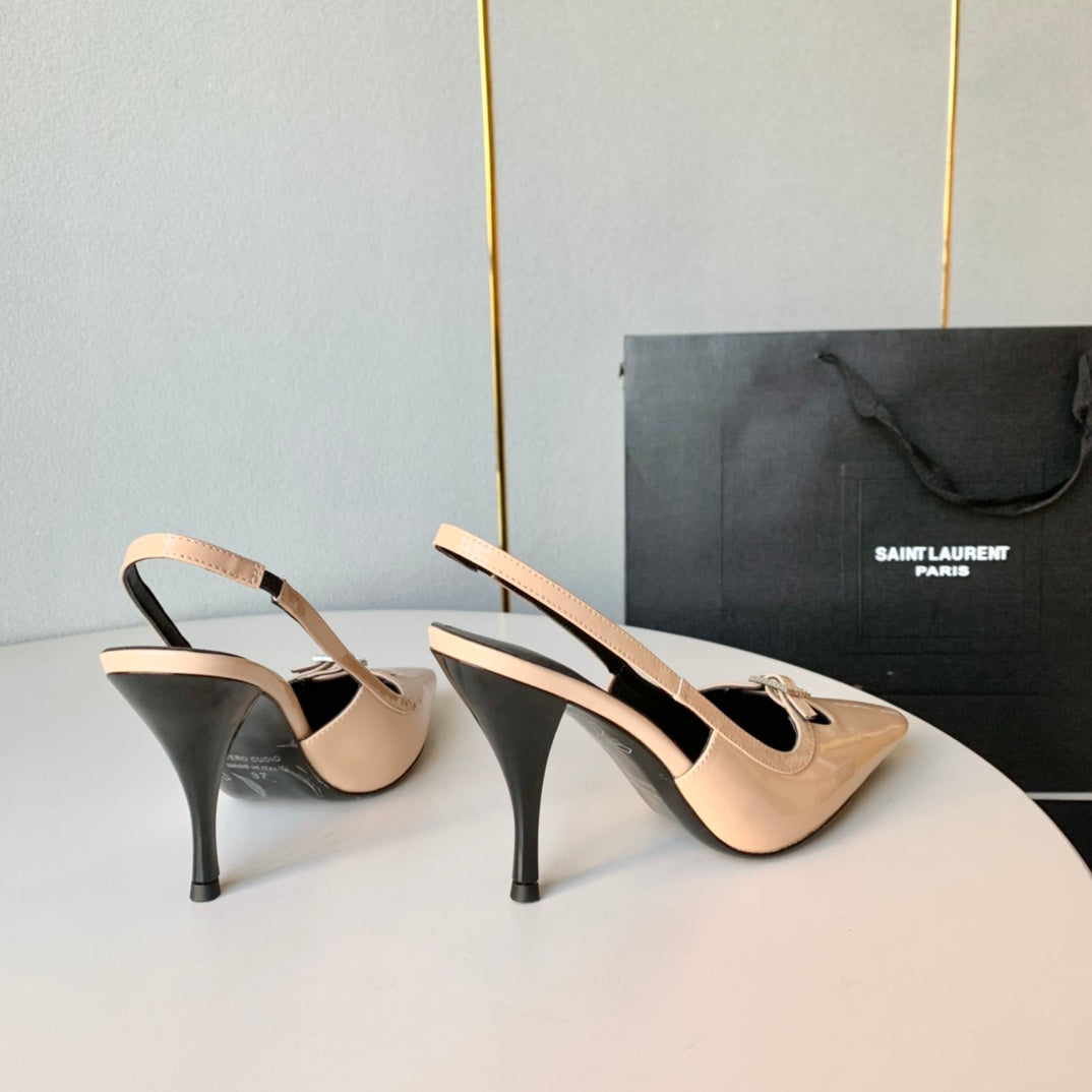 SL BLADE SLINGBACK BISQUE POLISHED CALFSKIN