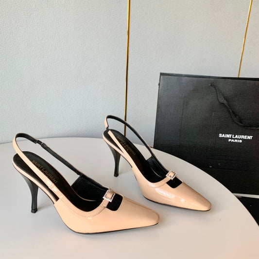 SL BLADE SLINGBACK BISQUE POLISHED CALFSKIN