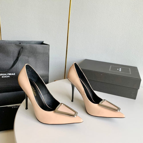 SL TRIANGLE BASIC HIGH HEELS BISQUE CALFSKIN