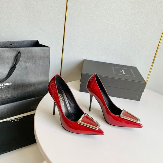 SL TRIANGLE BASIC HIGH HEELS RED CALFSKIN