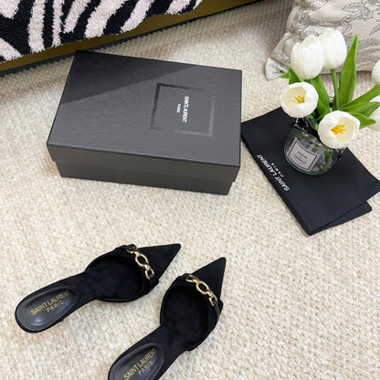 SL LINK MULES PUMP BLACK VELVET