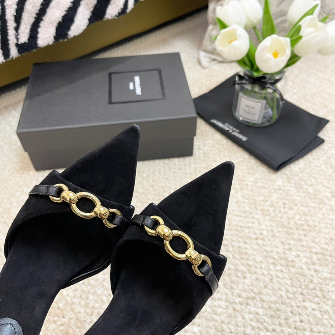 SL LINK MULES PUMP BLACK VELVET