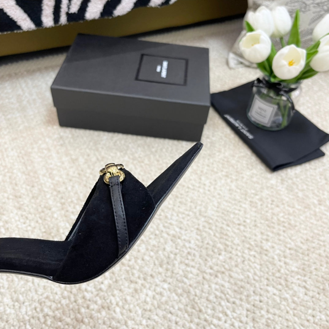 SL LINK MULES PUMP BLACK VELVET
