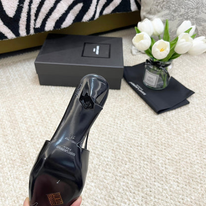SL BLAKE SLINGBACK PUMPS BLACK CALFSKIN