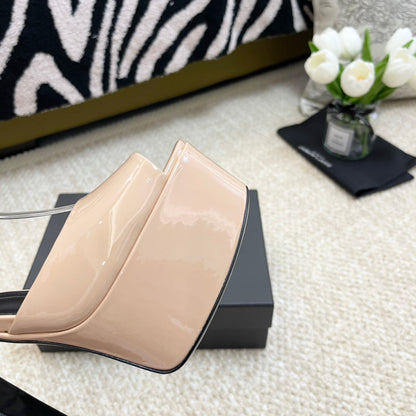 SL JODIE PLATFORM SANDALS BISQUE POLISHED CALFSKIN