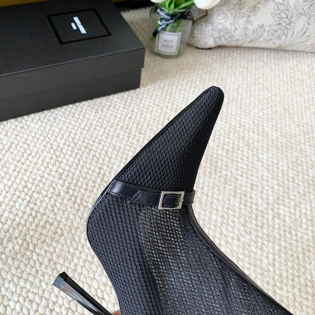 SL OXALIS BOOTIES IN BLACK MESH