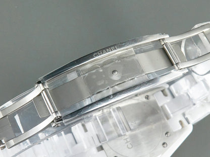 J12 Date Quartz White Ceramic Diamond Numerals White Dial