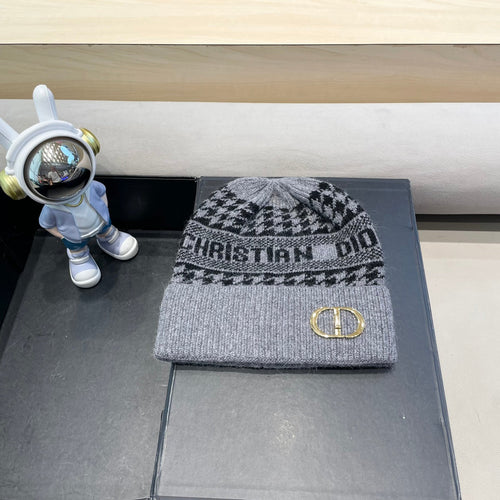 KNITTED BEANIE HAT IN GRAY CASHMERE WOOL 422482
