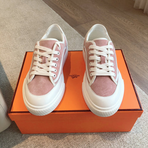 GET SNEAKER WHITE CALFSKIN AND PINK SUEDE