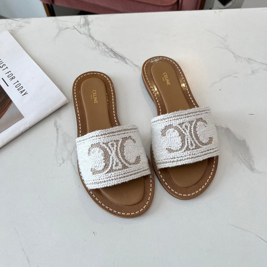 LYMPIA MULE WHITE CANVAS