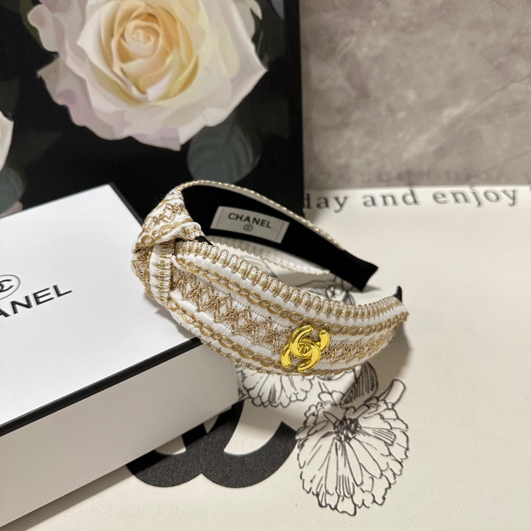 LIGHT YELLOW MIX WHITE FABRIC HEADBAND 168588