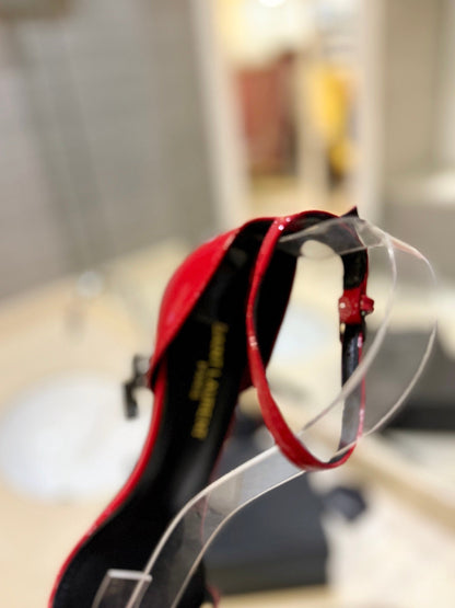 SL OPYUM SANDALS 105 RED POLISHED CALFSKIN
