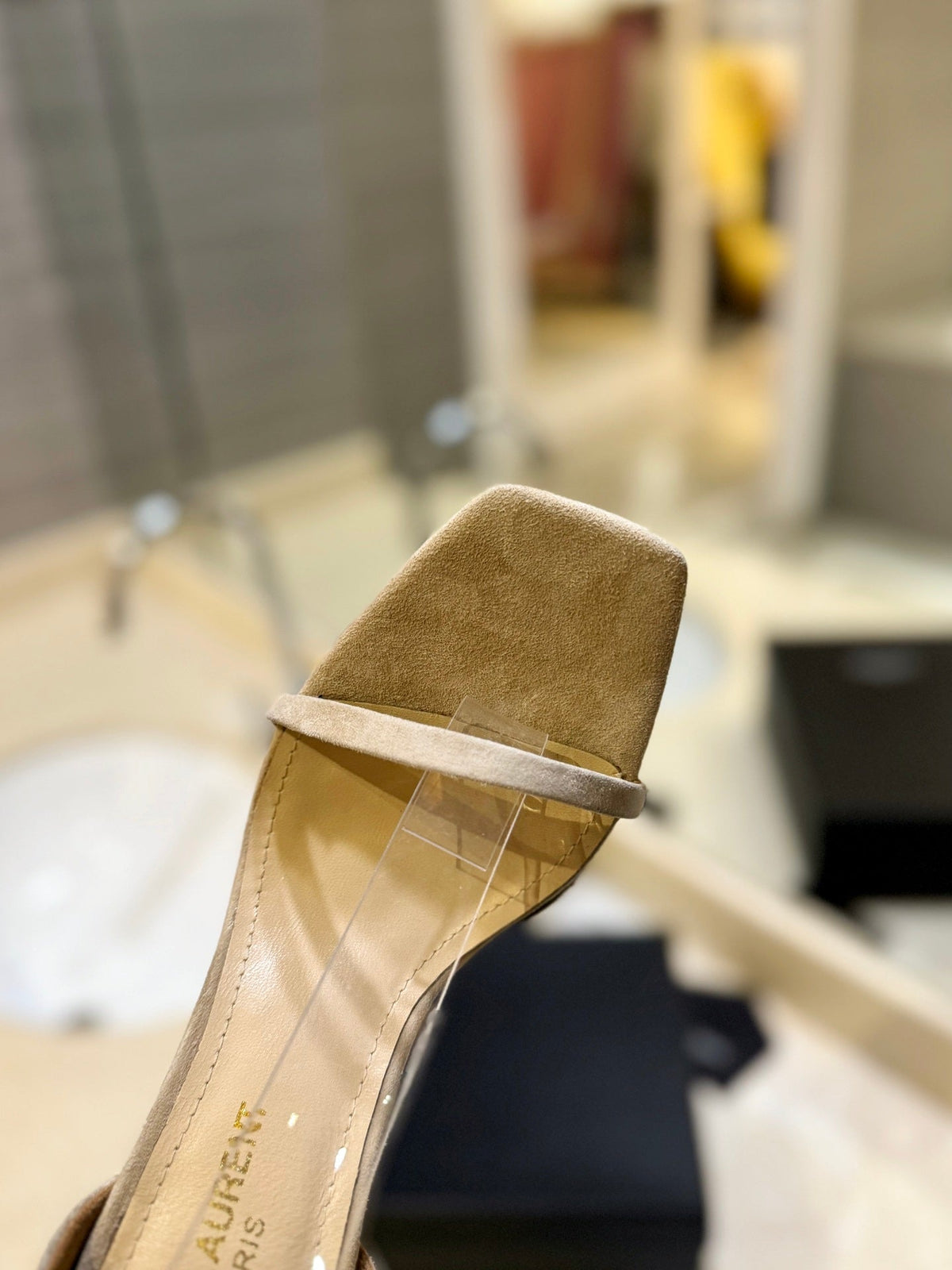 SL OPYUM SANDALS 80 CAMEL SUEDE