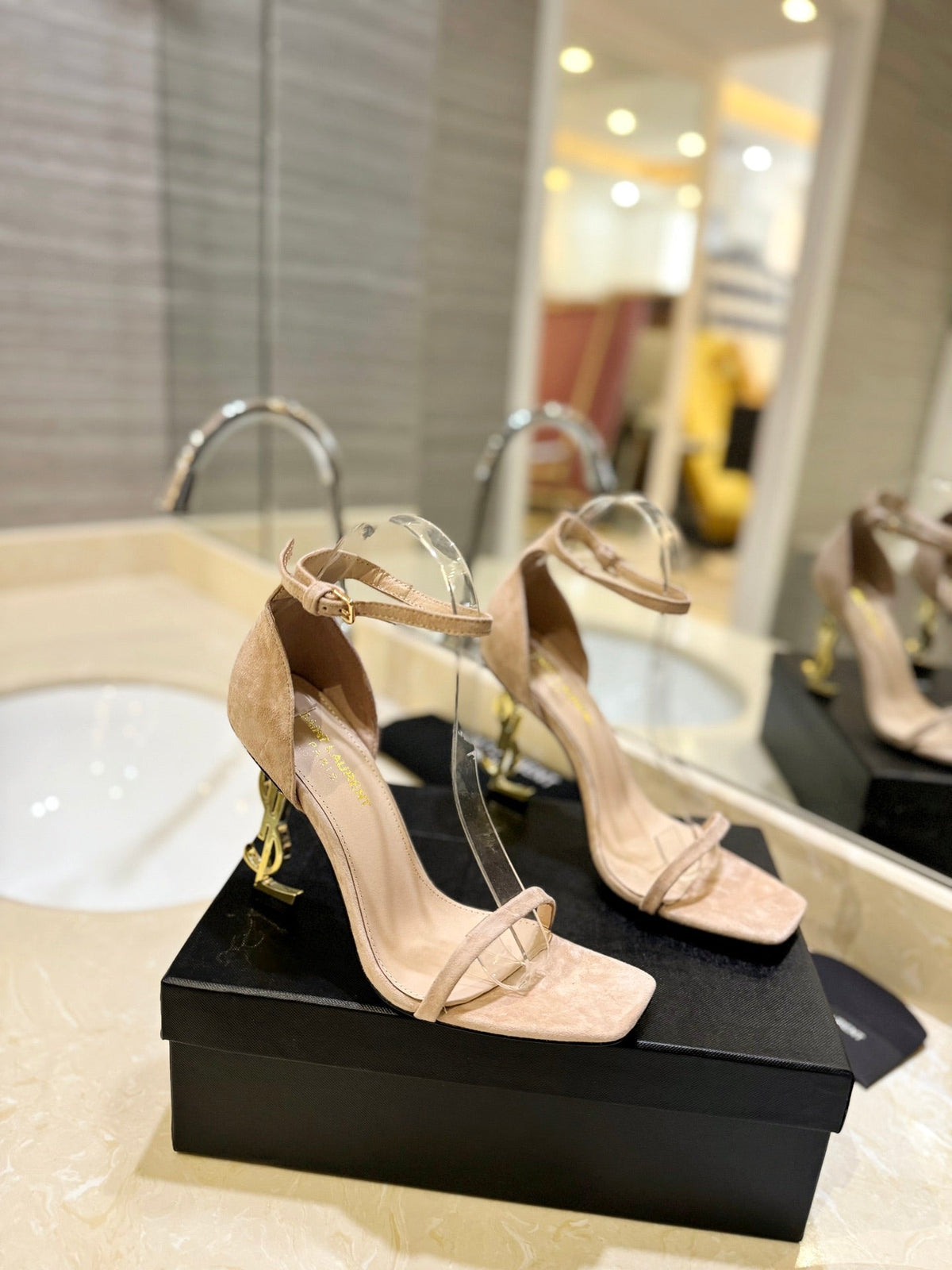 SL OPYUM SANDALS 105 CAMEL SUEDE