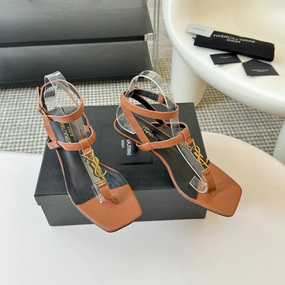 SL CASSANDRA MID-HEEL SANDAL CIDER CALFSKIN