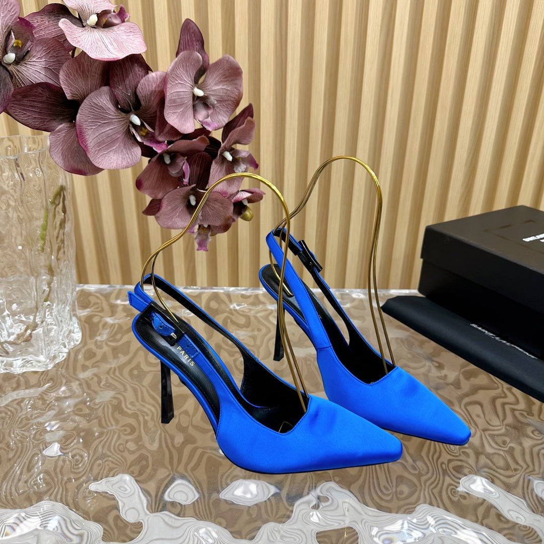 SL DUNE SLINGBACK PUMPS COBALT SATIN