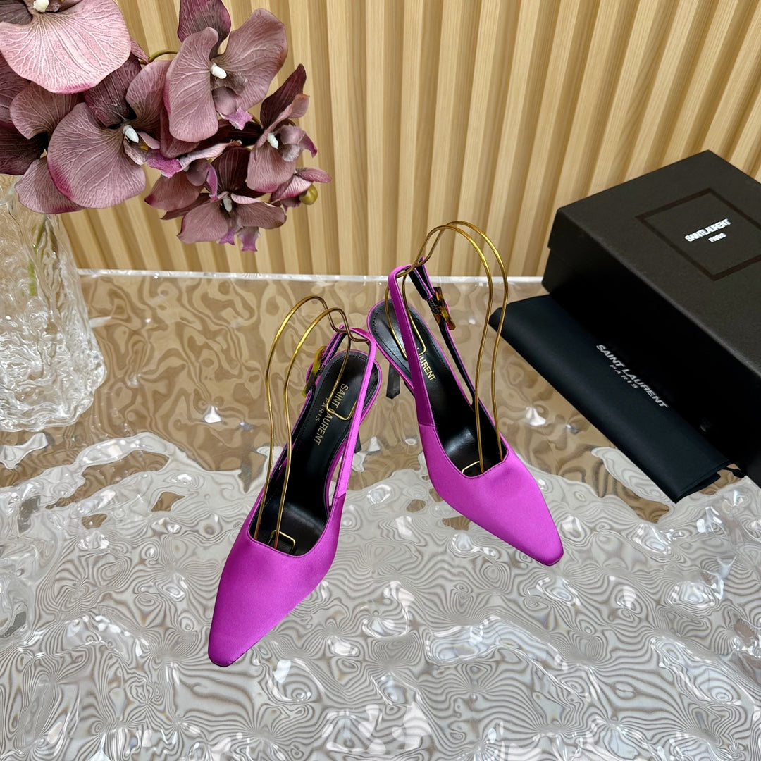 SL DUNE SLINGBACK PUMPS PINK SATIN
