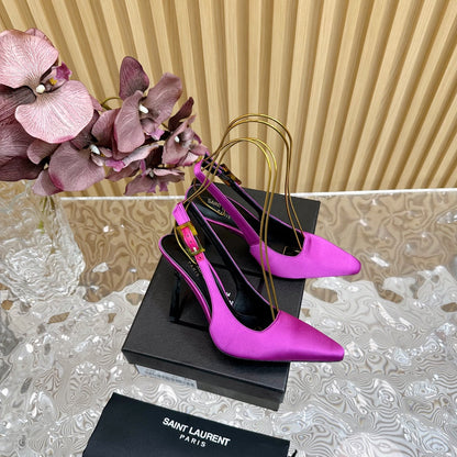 SL DUNE SLINGBACK PUMPS PINK SATIN