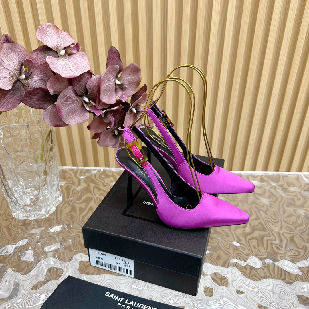 SL DUNE SLINGBACK PUMPS PINK SATIN