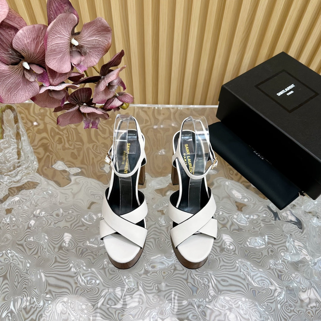 SL BIANCA PLATFORM SANDAL WHITE CALFSKIN