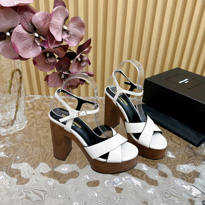 SL BIANCA PLATFORM SANDAL WHITE CALFSKIN