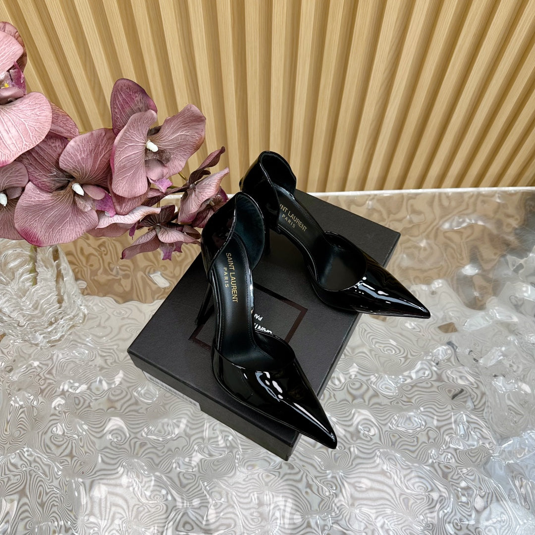 SL STILETTO PUMP BLACK POLISHED CALFSKIN