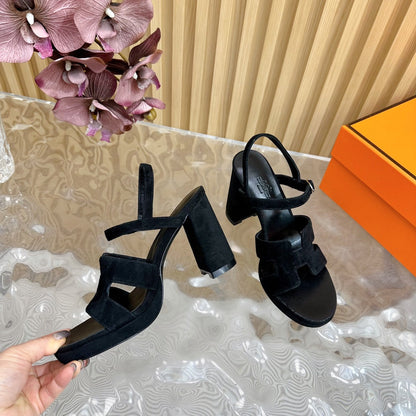 JAZZ 90 SANDAL IN BLACK SUEDE