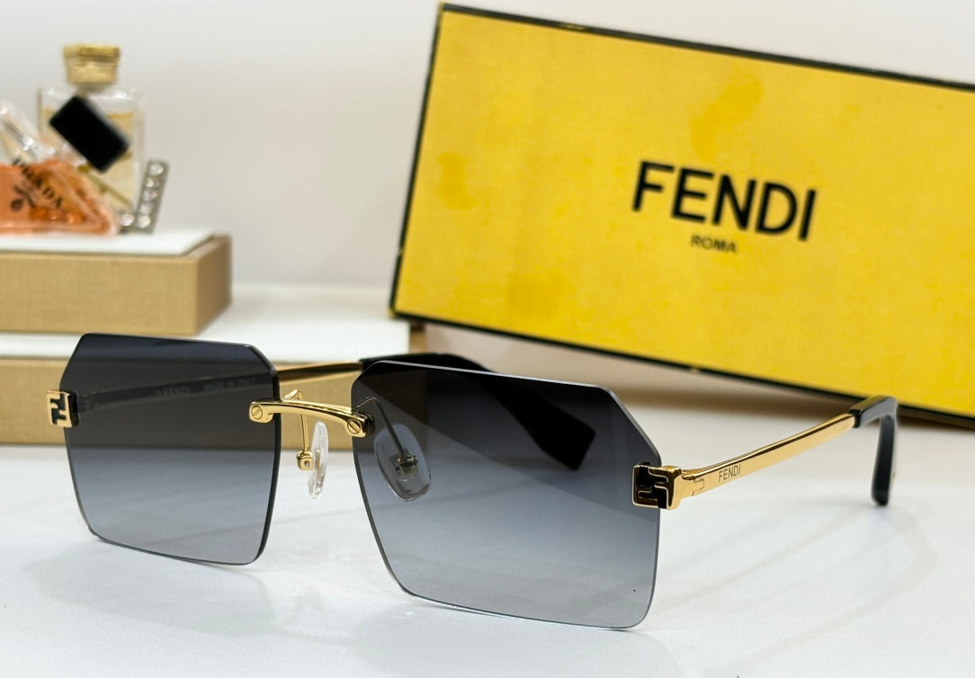 SKY RECTANGULAR FRAME SUNGLASSES FE40043U IN METAL