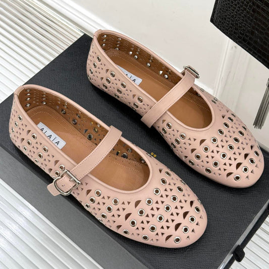 MARY JANE IN PEACH PINK CALFSKIN