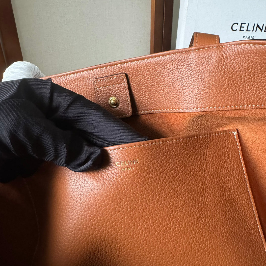 MEDIUM CABAS ANAÏS CUIR TRIOMPHE 54 IN BRONZE BROWN GRAINED CALFSKIN