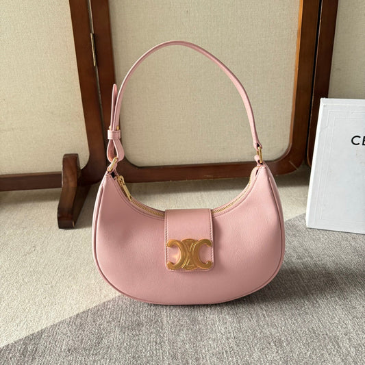 MEDIUM AVA TRIOMPHE BAG 23 IN LIGHT PINK SMOOTH CALFSKIN GOLD HARDWARE