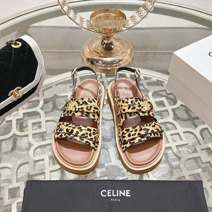 TIPPI TRIOMPHE SANDAL IN LEOPARD PRINTED HAIRY CALFSKIN