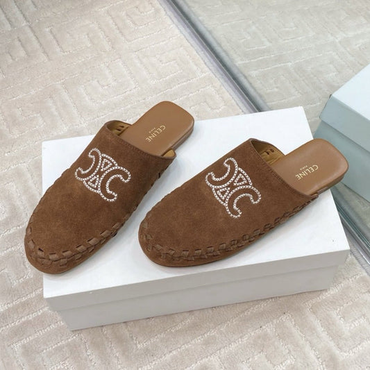 MARLOU MULE IN PEANUT BROWN SUEDE